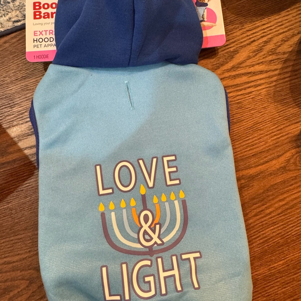 Blue Love & Light Dog Hoodie
